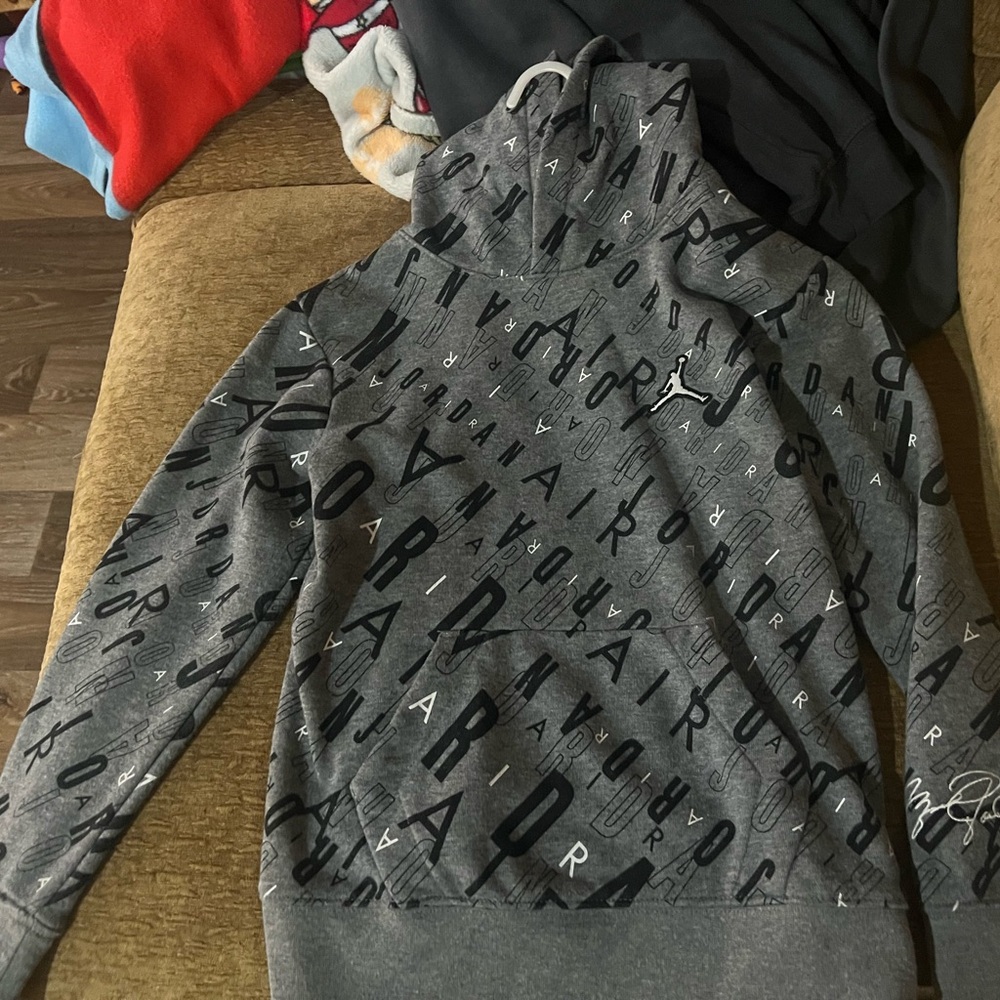 Gray Air Jordan Graphic Hoodie